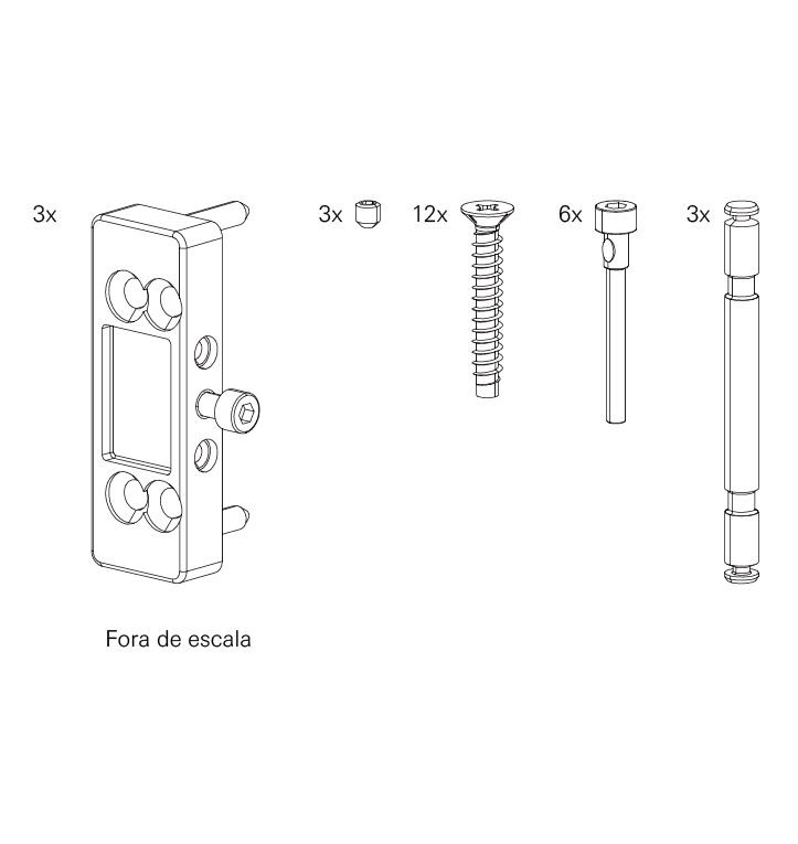 733491 - Placa fixação dob. A eixo 40 50mm Patio Fold
